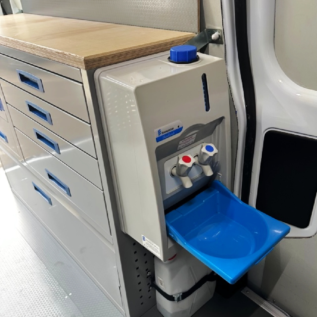 Ford Custom Hot:Cold Handwash System Mobile Workshop Conversions